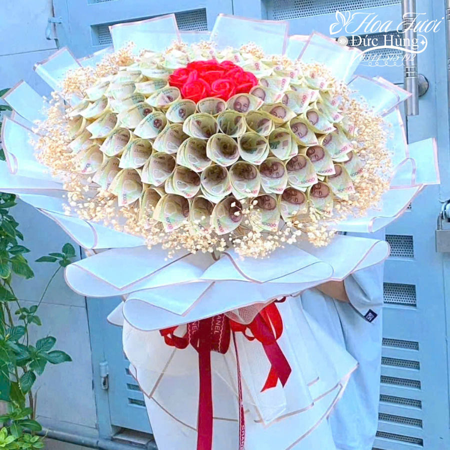 Bó Hoa Tiền Màu Trắng Đẹp